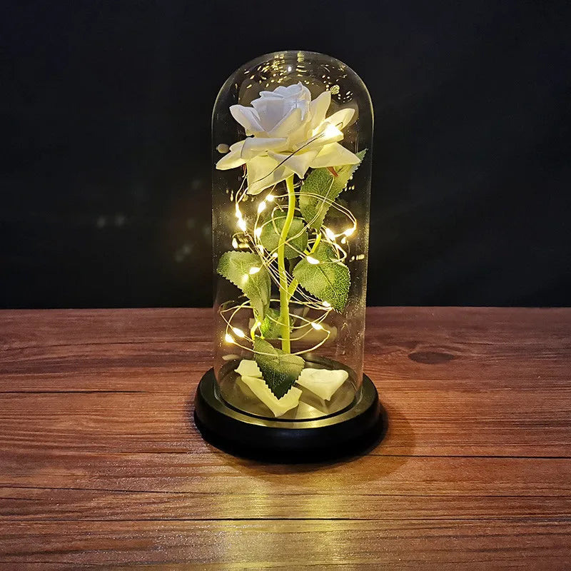 Eternal Rose LED Light Flower In Glass Cover