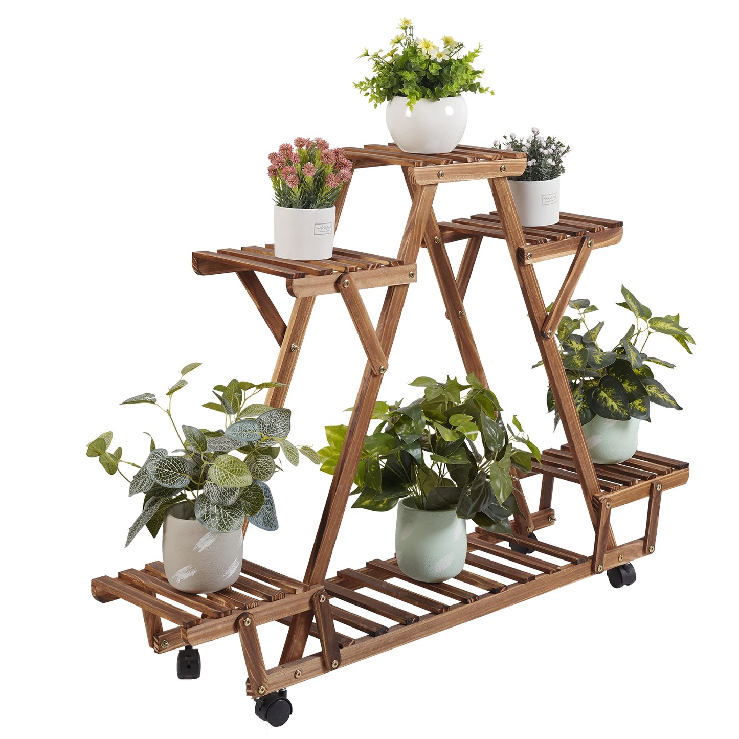 Triangular Wood Plant Shelf