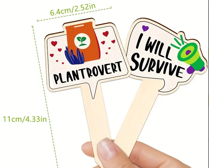 Funny plant quote markers with pictures