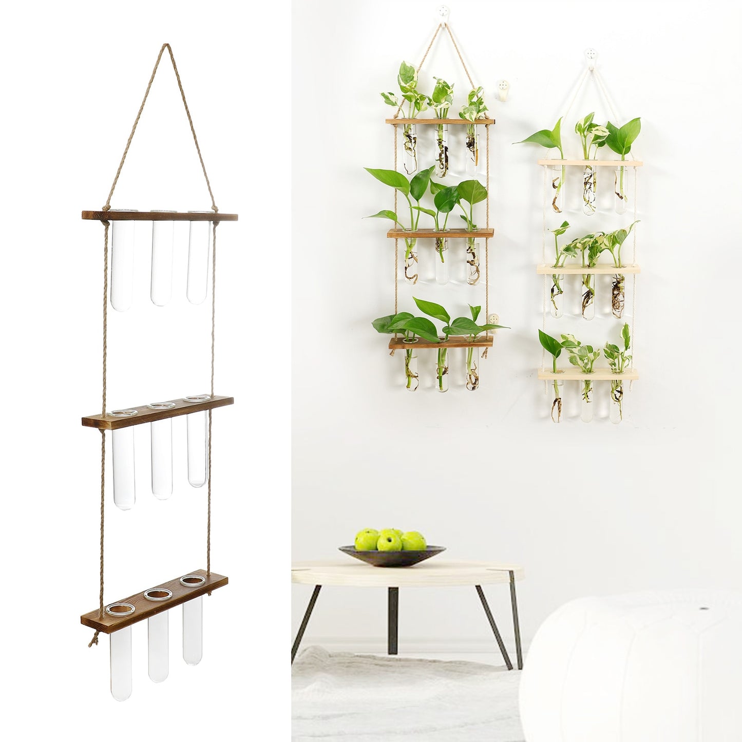 Hanging tripple lair test tubes wood propagation station