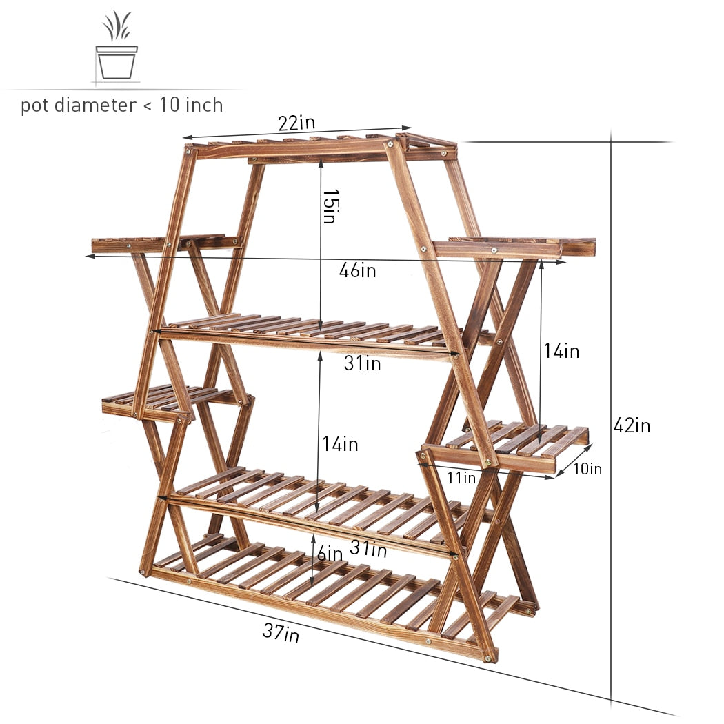 Wood plant shelf
