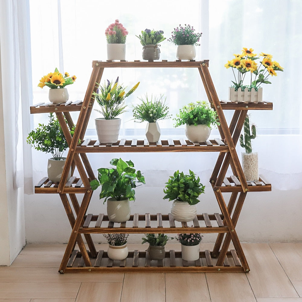 Wood plant shelf