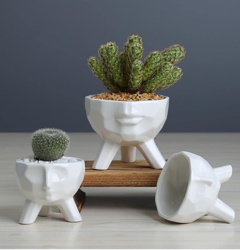 Abstract half face mini pots - Leaf and Leisure