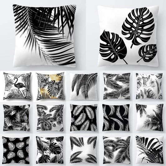 Black and White Cushion Cover - Leaf and Leisure