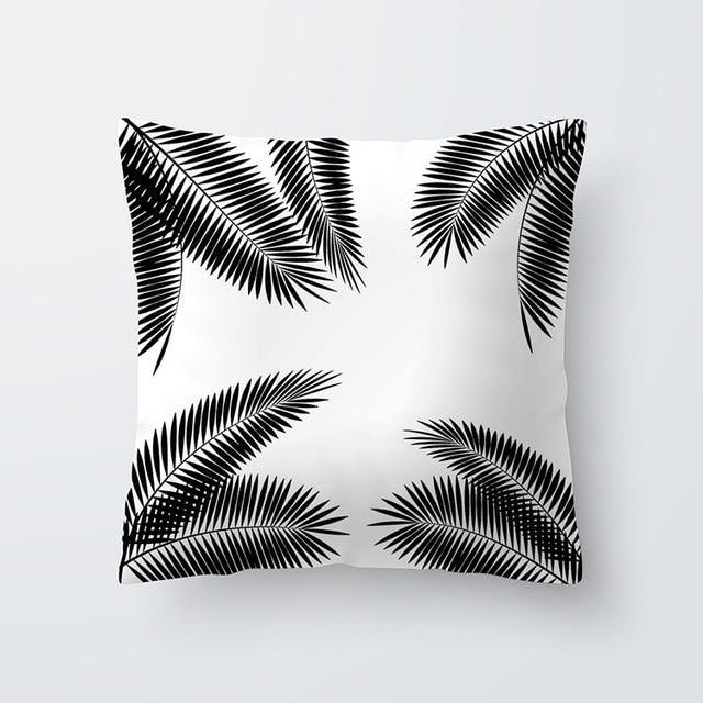 Black and White Cushion Cover - Leaf and Leisure