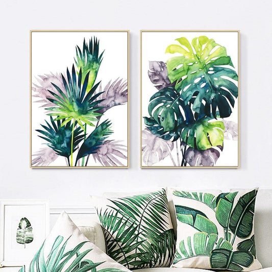 Tropical Canvas Art - Leaf and Leisure