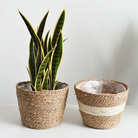 Handmade straw basket - Leaf and Leisure