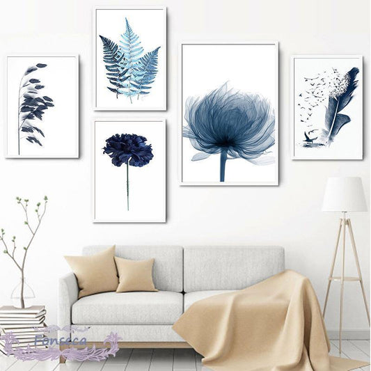Blue petals canvas art - Leaf and Leisure