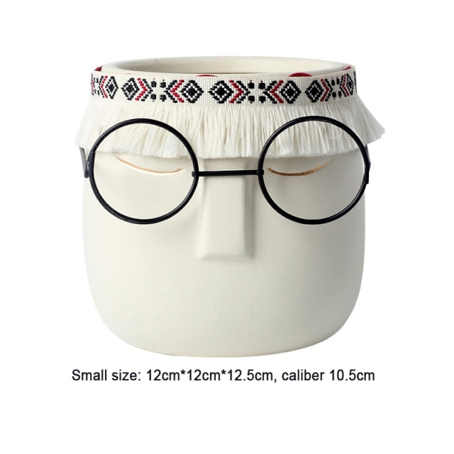 Nordic ceramics face pot