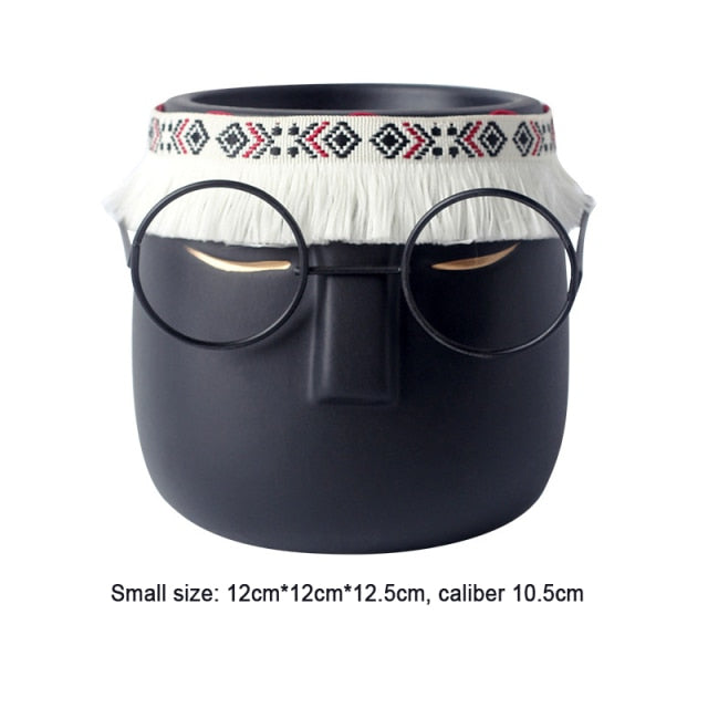 Nordic ceramics face pot