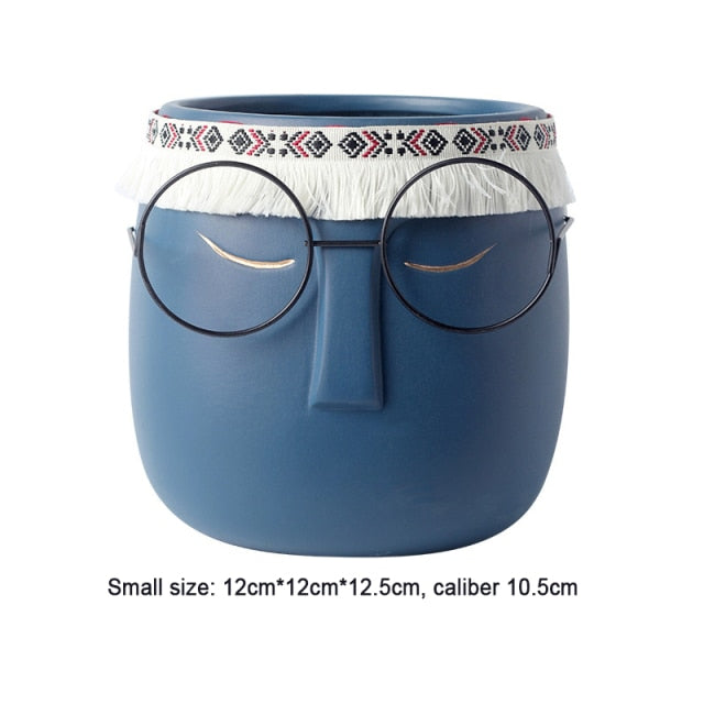 Nordic ceramics face pot