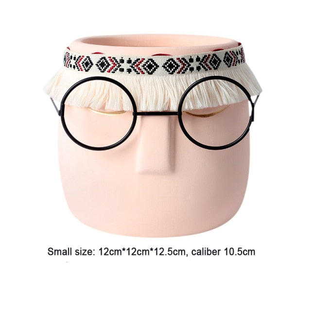 Nordic ceramics face pot