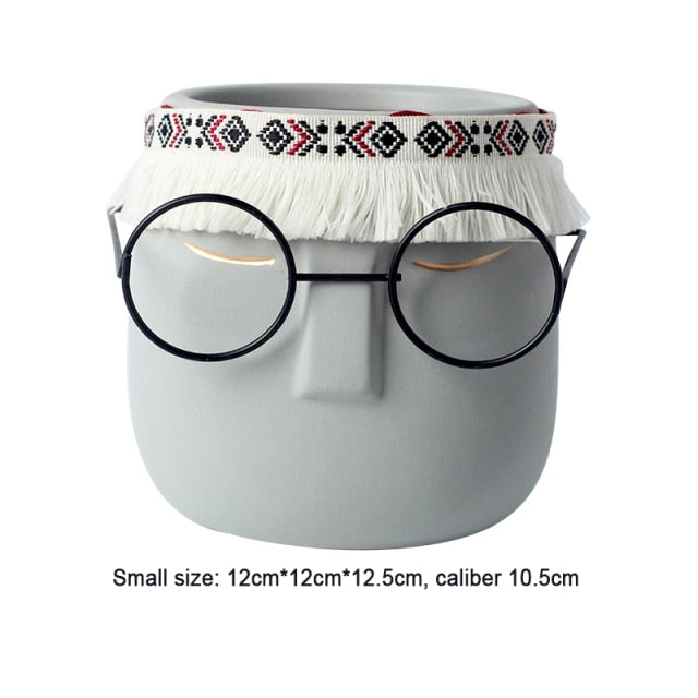 Nordic ceramics face pot