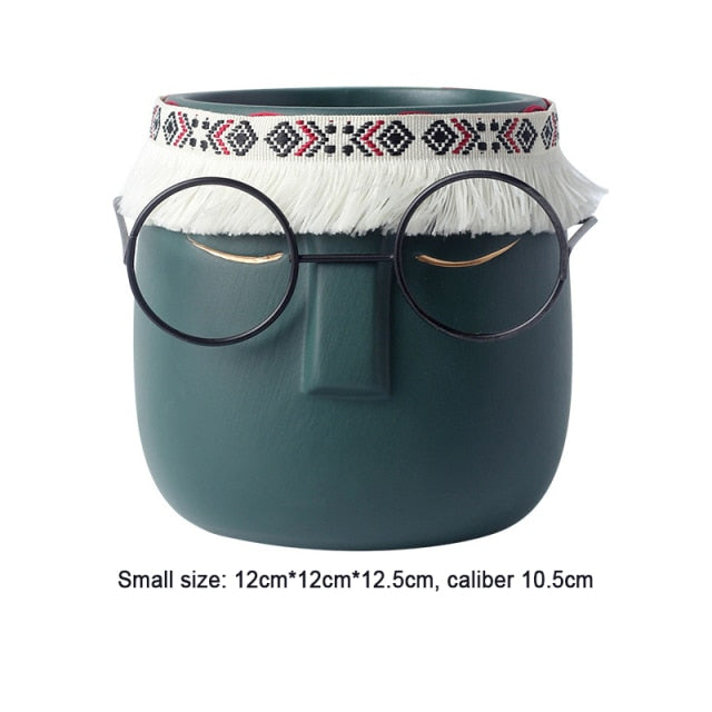 Nordic ceramics face pot
