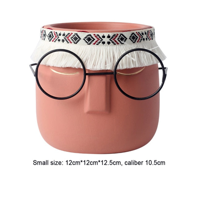 Nordic ceramics face pot