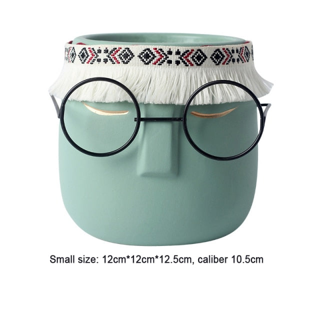 Nordic ceramics face pot