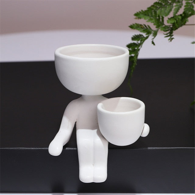 Character ceramic mini planter pot