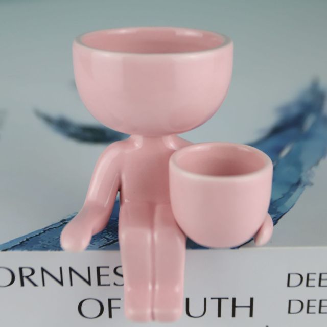 Character ceramic mini planter pot
