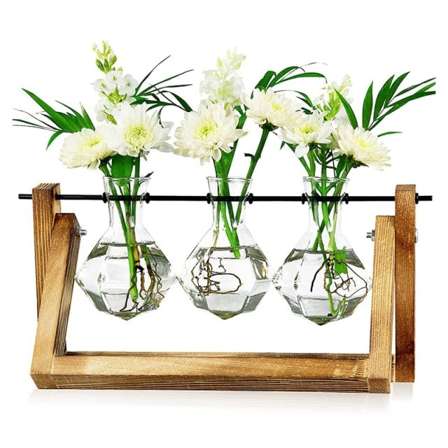 Geometric propagation stand 3 vase