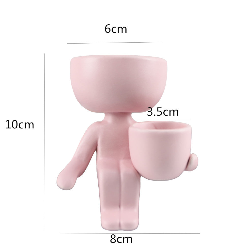 Character ceramic mini planter pot