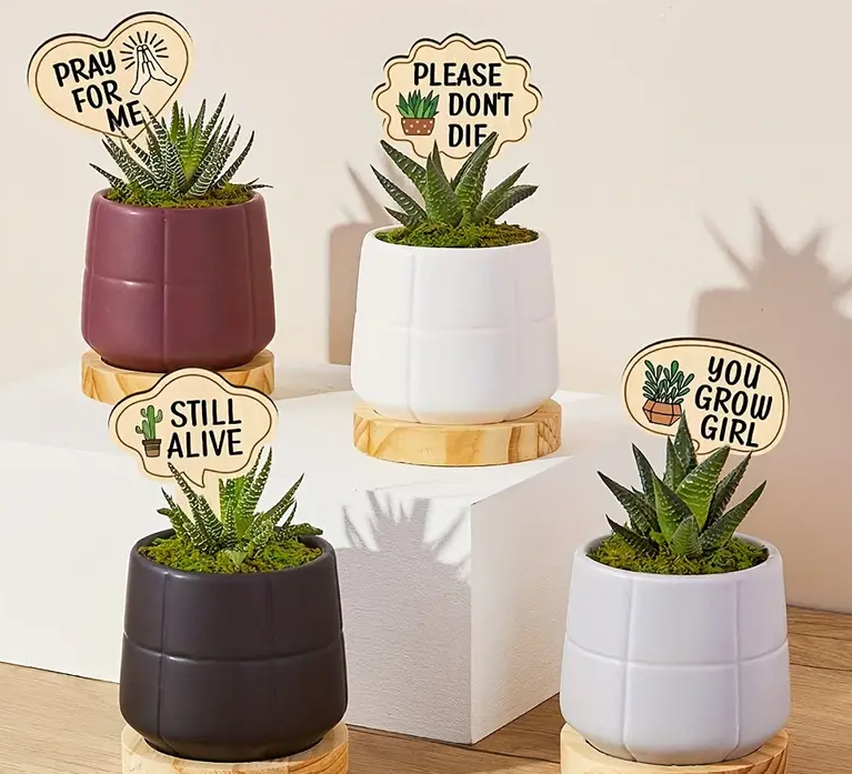 Funny plant quote markers