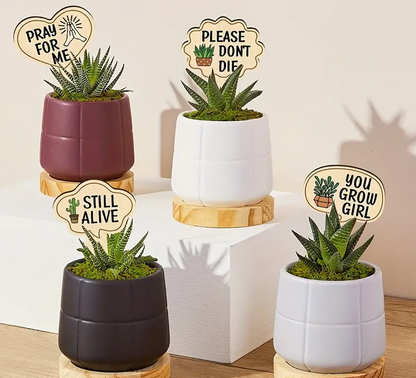 Funny plant quote markers
